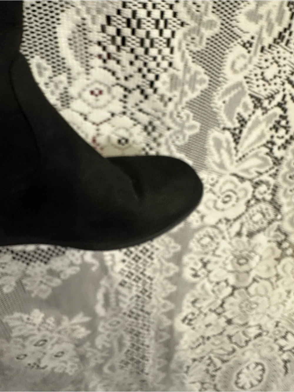 Black Over-the-Knee Women's Boots - Suede-Look Tall Boot